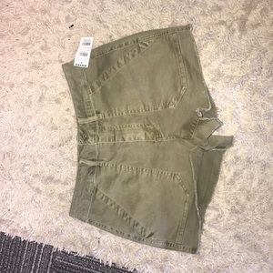 tilly’s jean olive green shorts